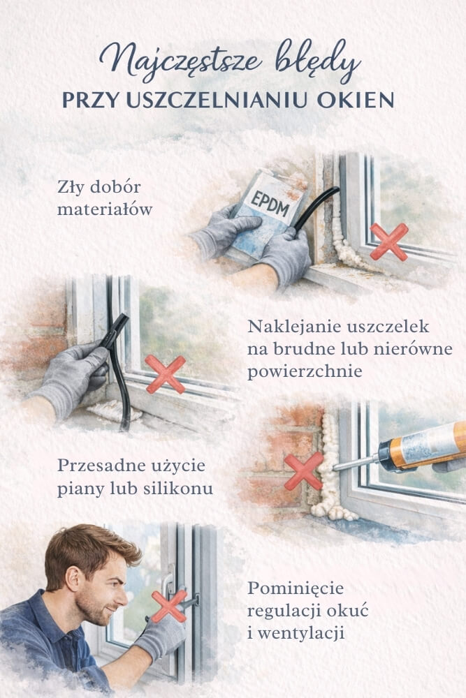 uszczelnianie okien - błędy