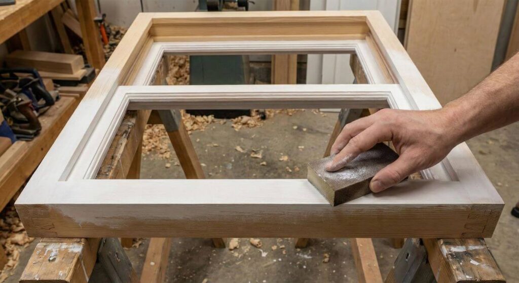 Matowienie farby nałożonej na ramę okna metalowego