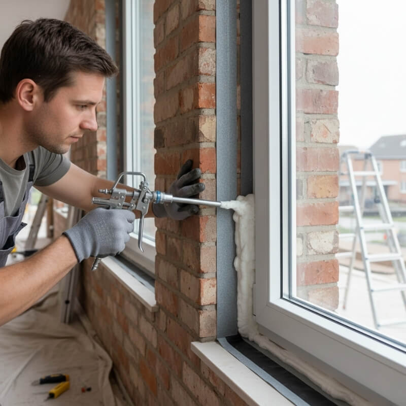 uszczelnianie okien za pomocą piany