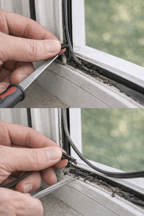 Jak wymienić uszczelki w oknach plastikowych z resztkami gumy